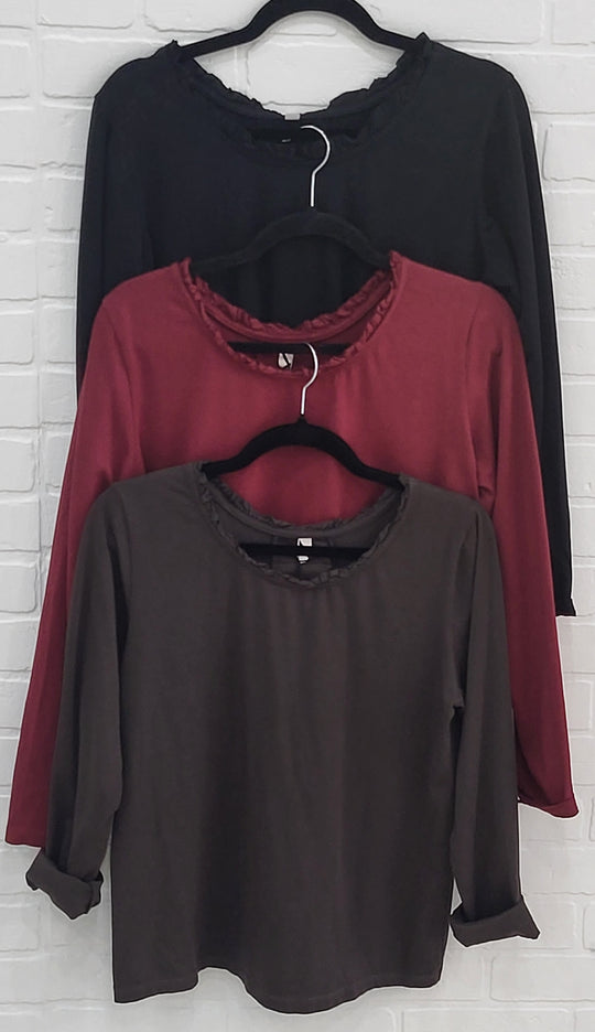 Ruffle Neckline Shirt