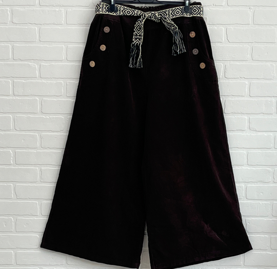 Wide leg corduroy pants