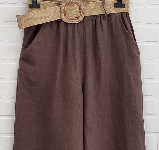 Linen Wide-Leg Pants