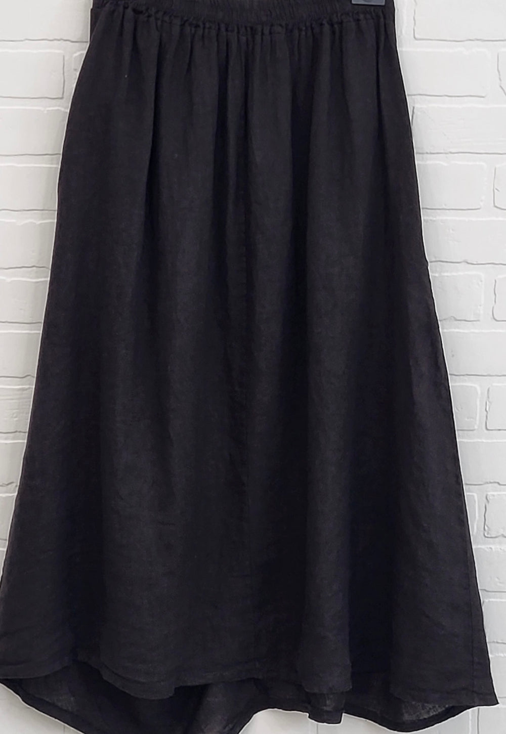 Boho Black Linen Skirt