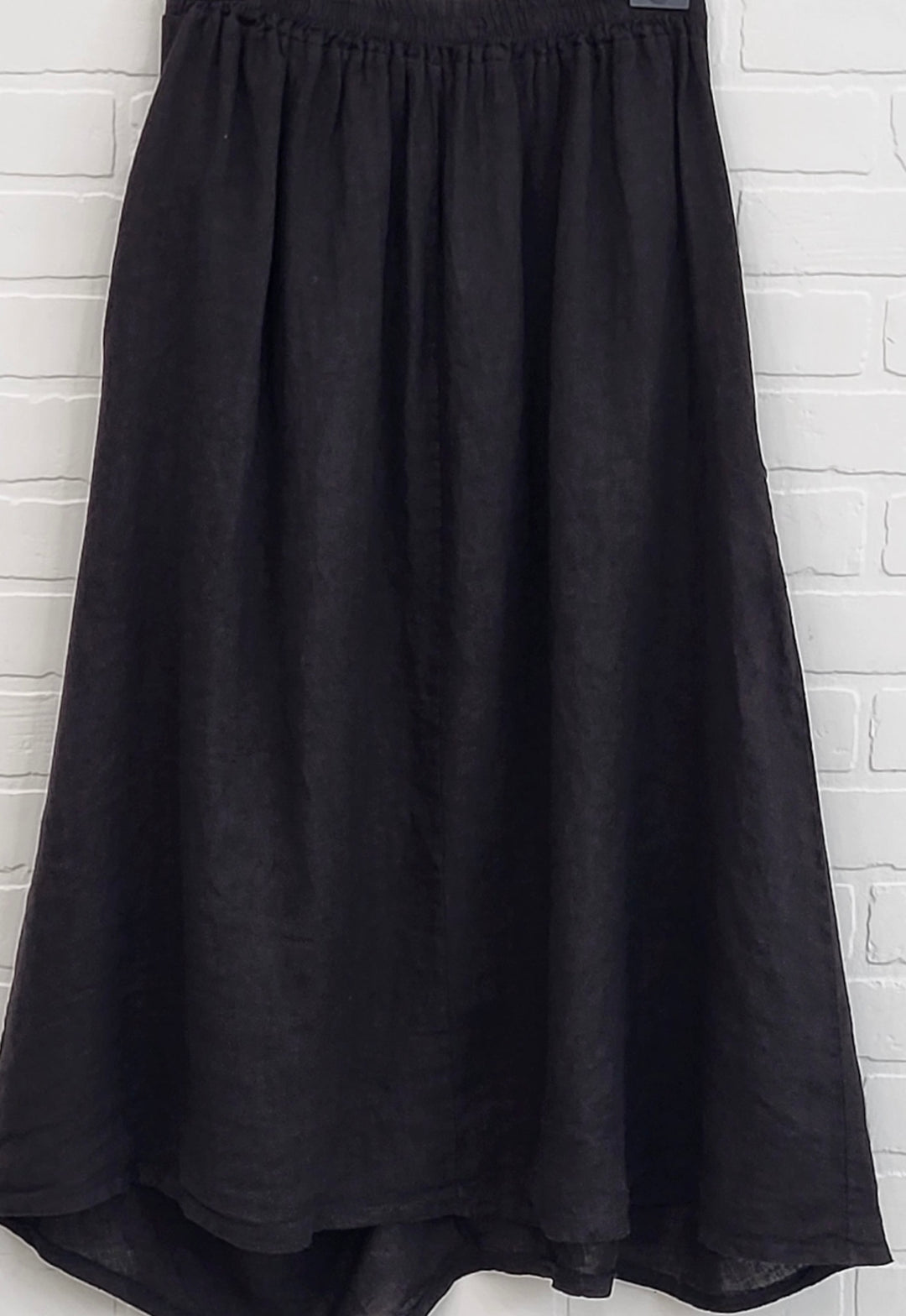 Boho Black Linen Skirt