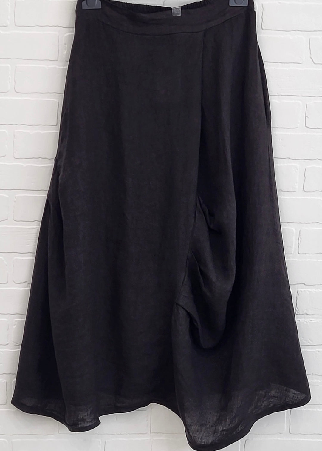 Boho Black Linen Skirt