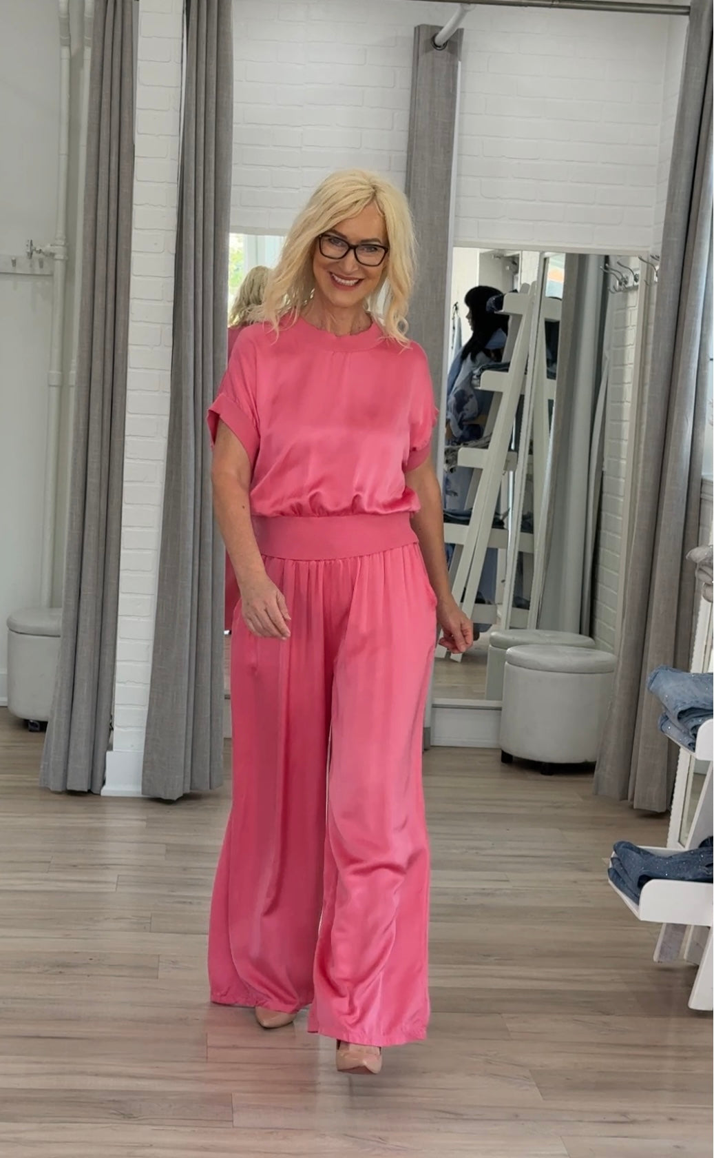 Serena Satin Set – Raspberry Rose
