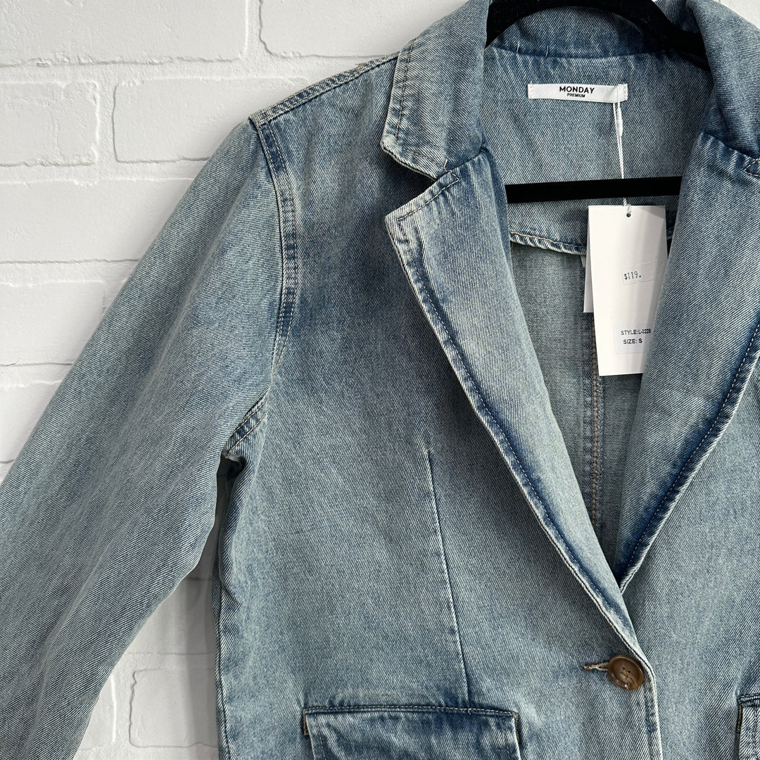 Retro Chic Denim Blazer