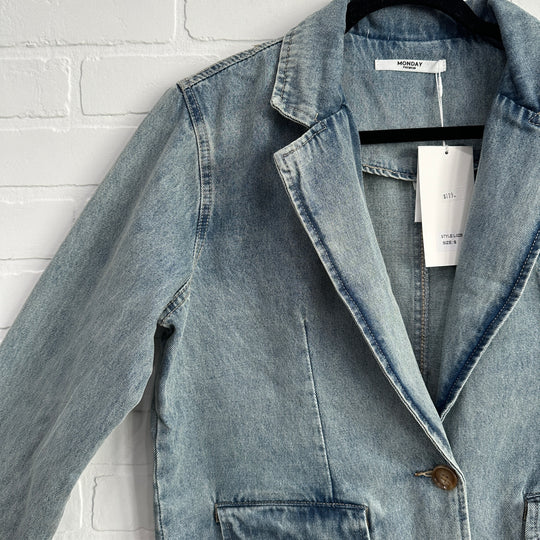 Retro Chic Denim Blazer