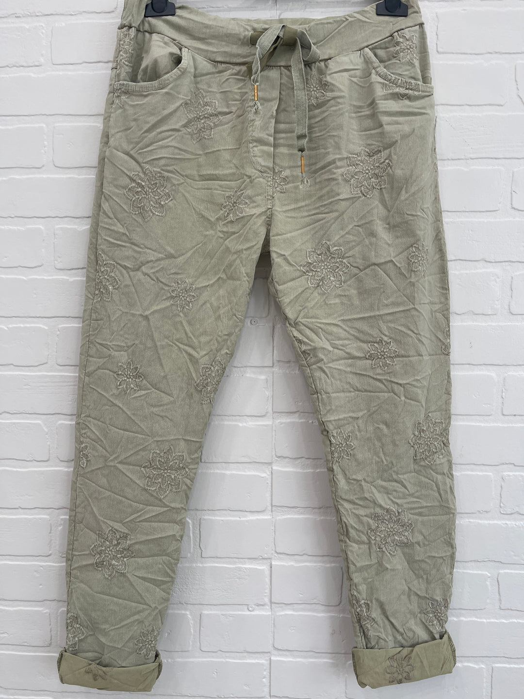 Floral Embroidered Jogger Pants