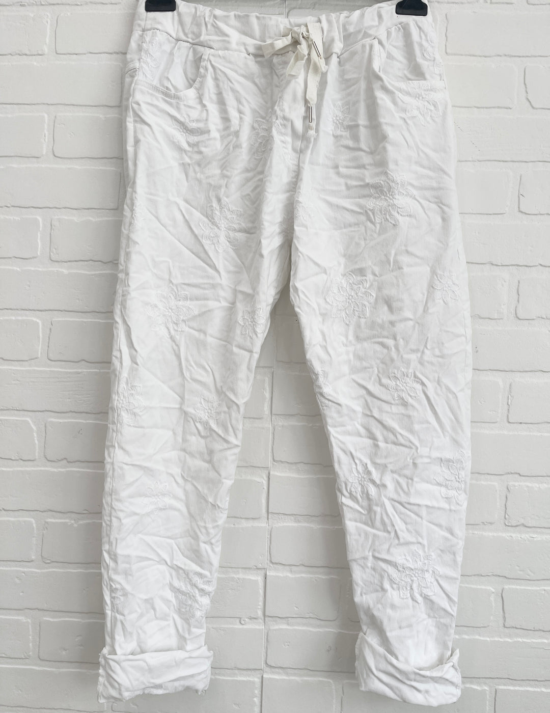 Floral Embroidered Jogger Pants