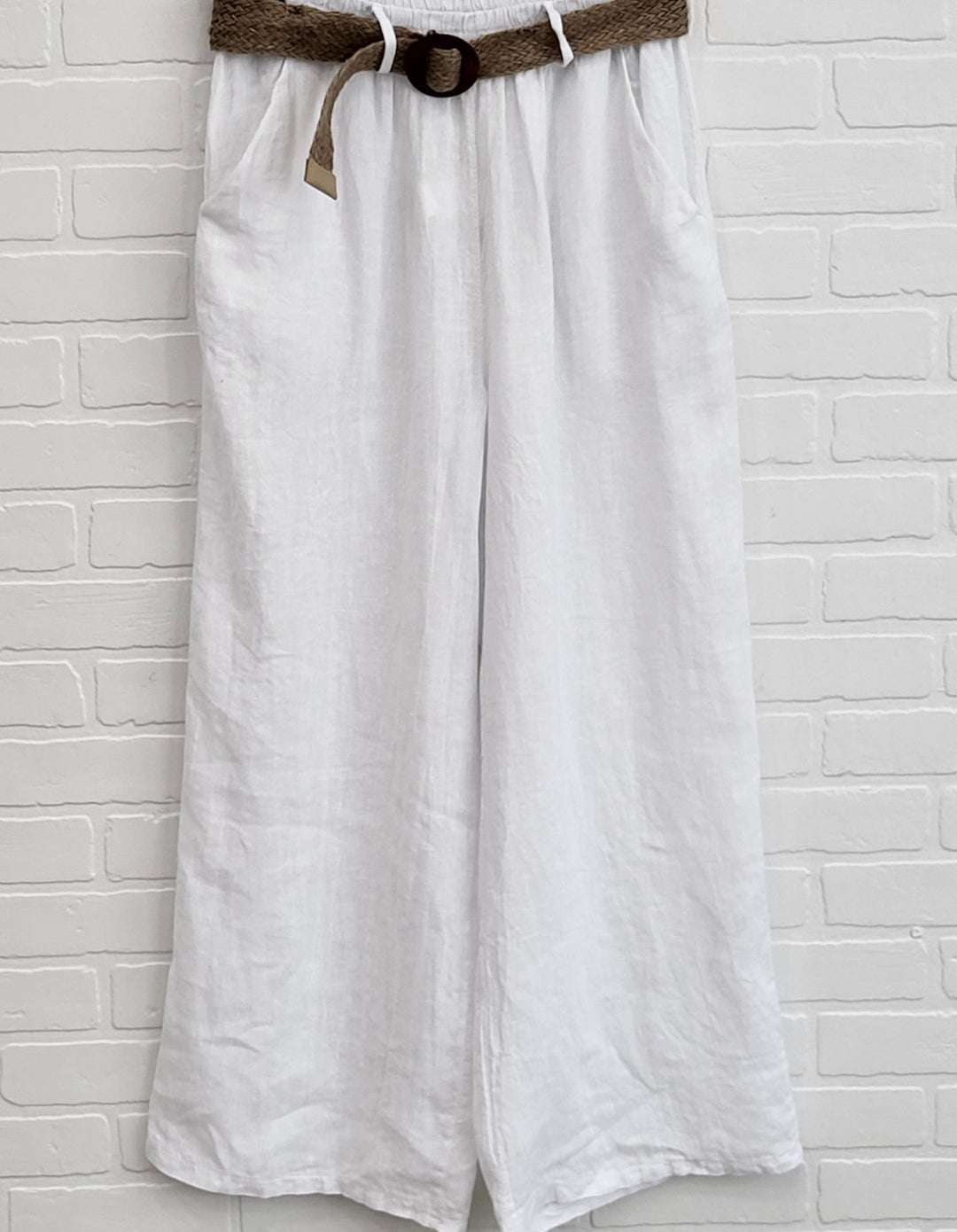 Linen Wide-Leg Pants