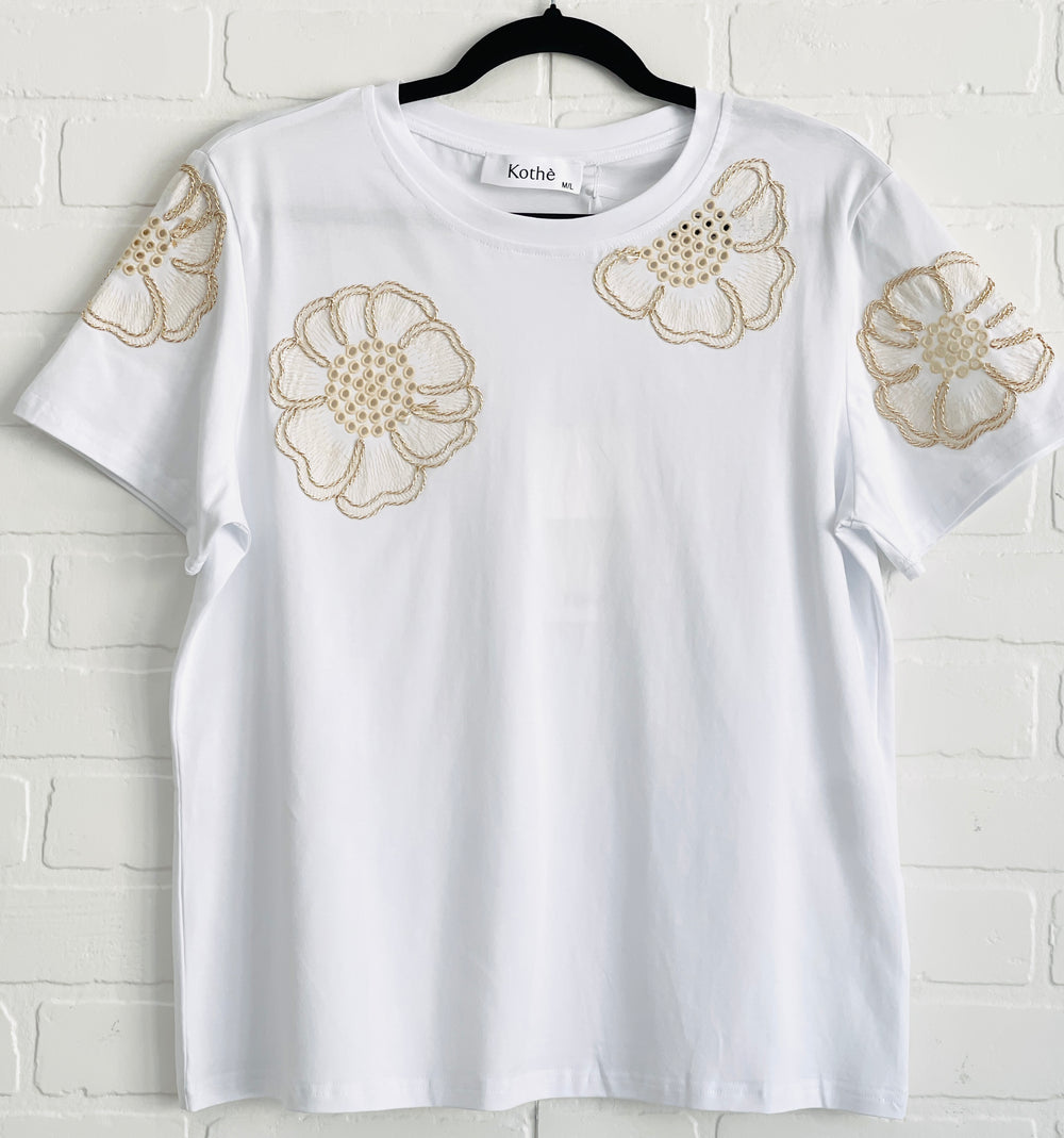 Paloma Embroidered Floral Tee
