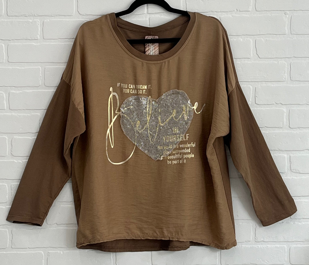 Believe In Yourself crew neck Top
