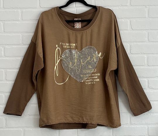 Believe In Yourself crew neck Top
