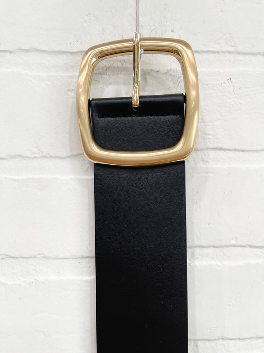 Gold buckle belt
