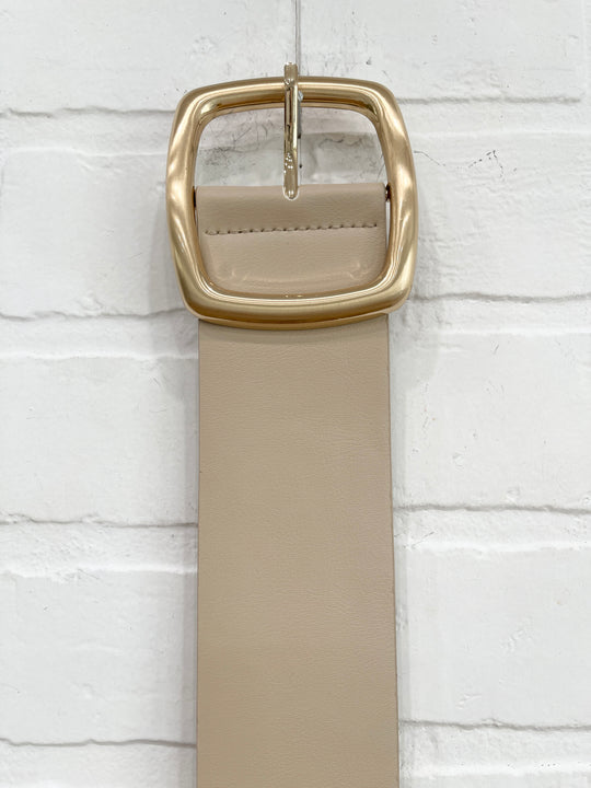 Gold buckle belt