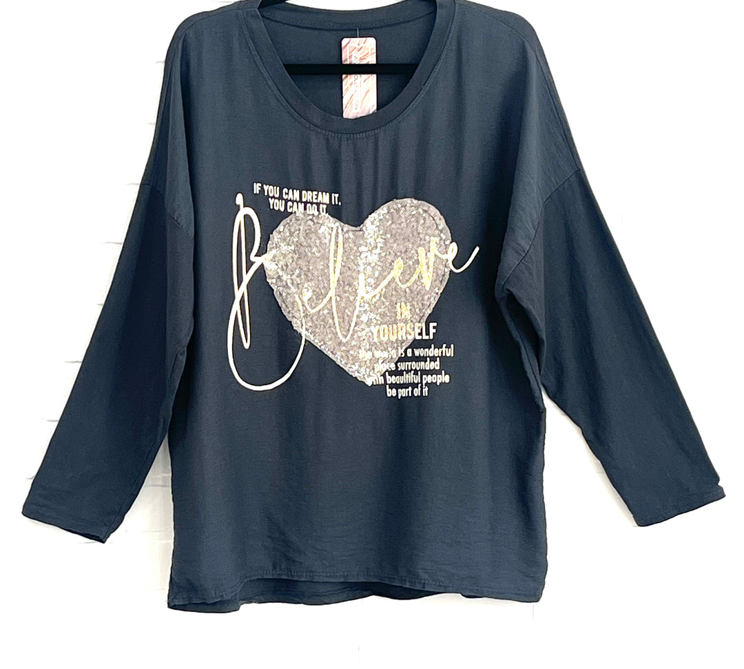 Believe In Yourself crew neck Top