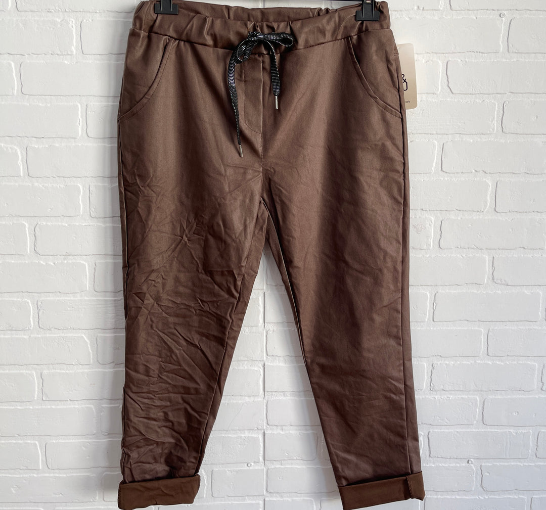 Simi faux leather joggers