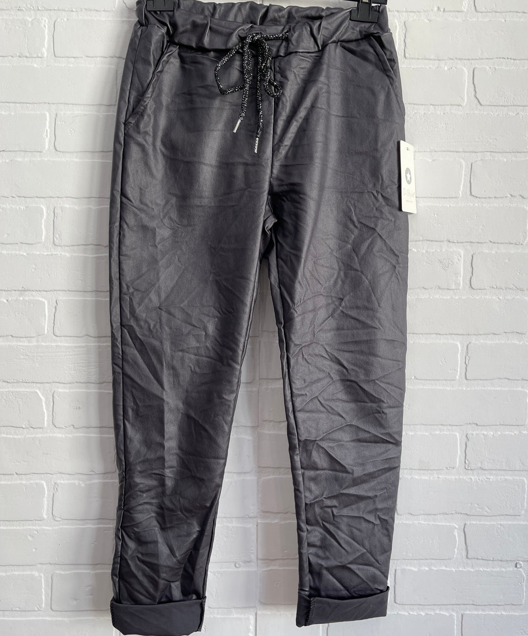 Simi faux leather joggers
