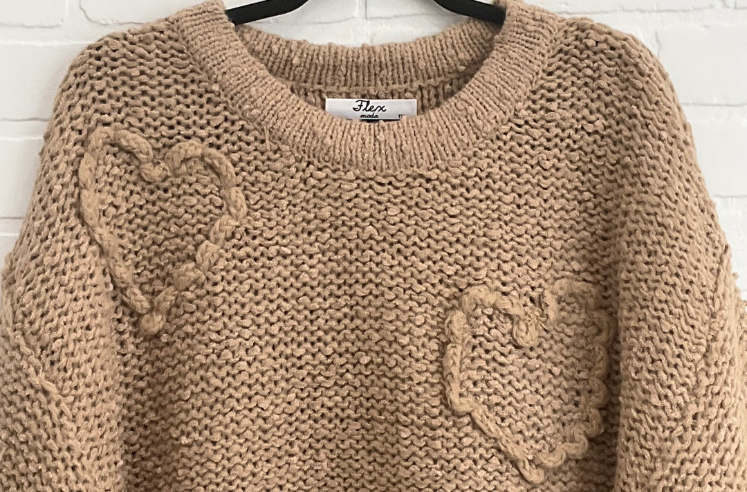 Heart crewneck sweater by Flex Moda
