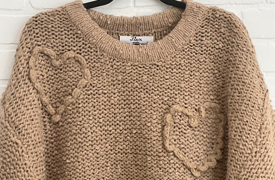 Heart crewneck sweater by Flex Moda