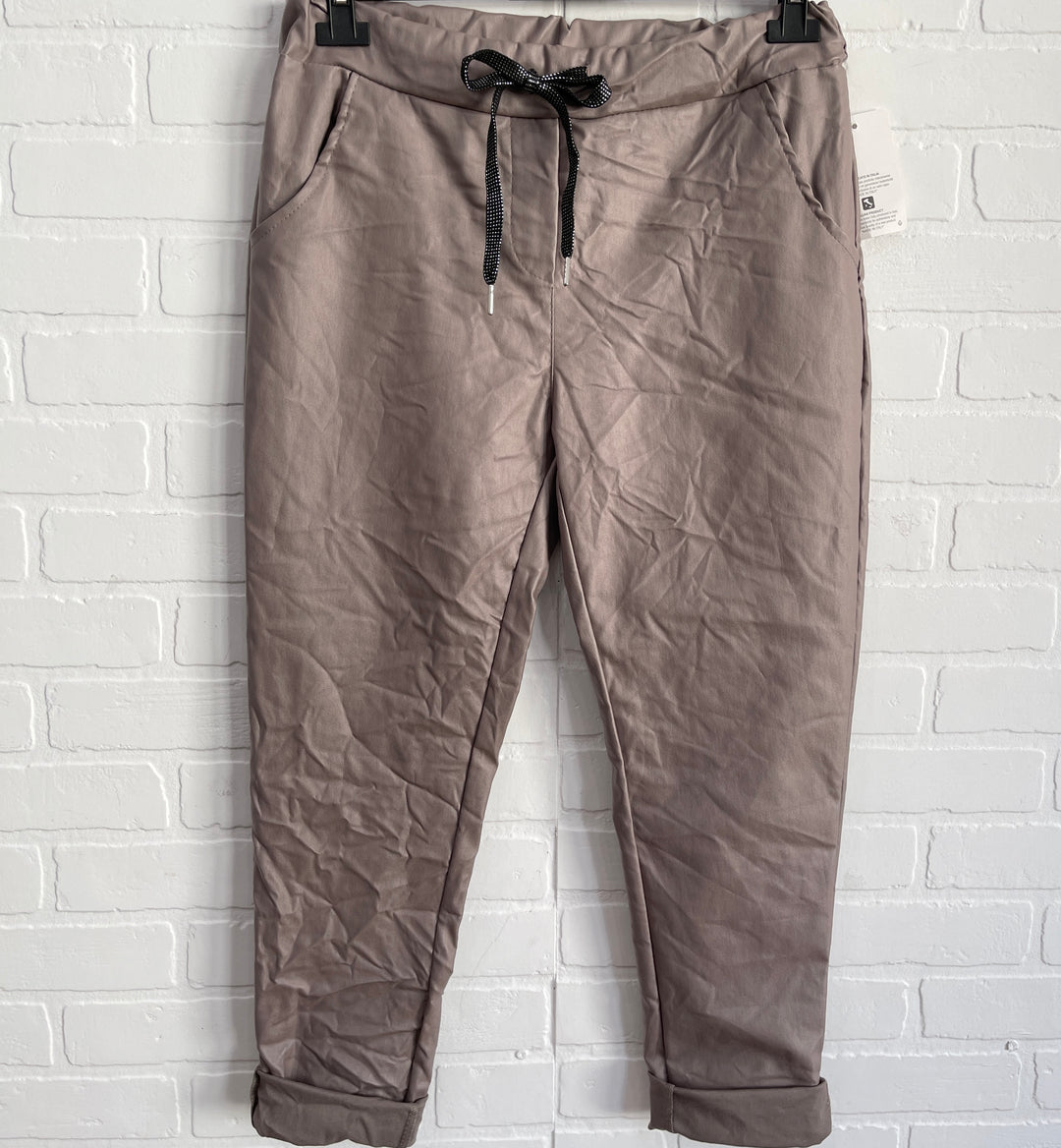 Simi faux leather joggers