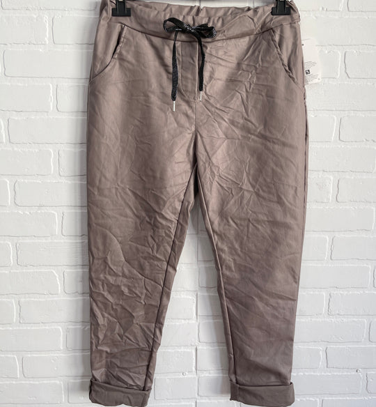 Simi faux leather joggers