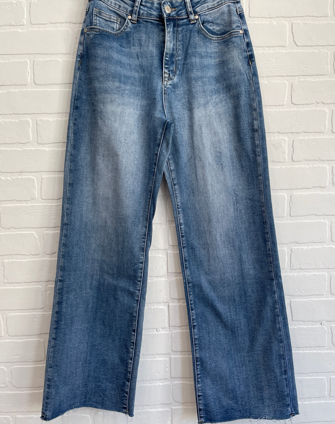 Itaimaska Mini Wide Raw Edge Jeans