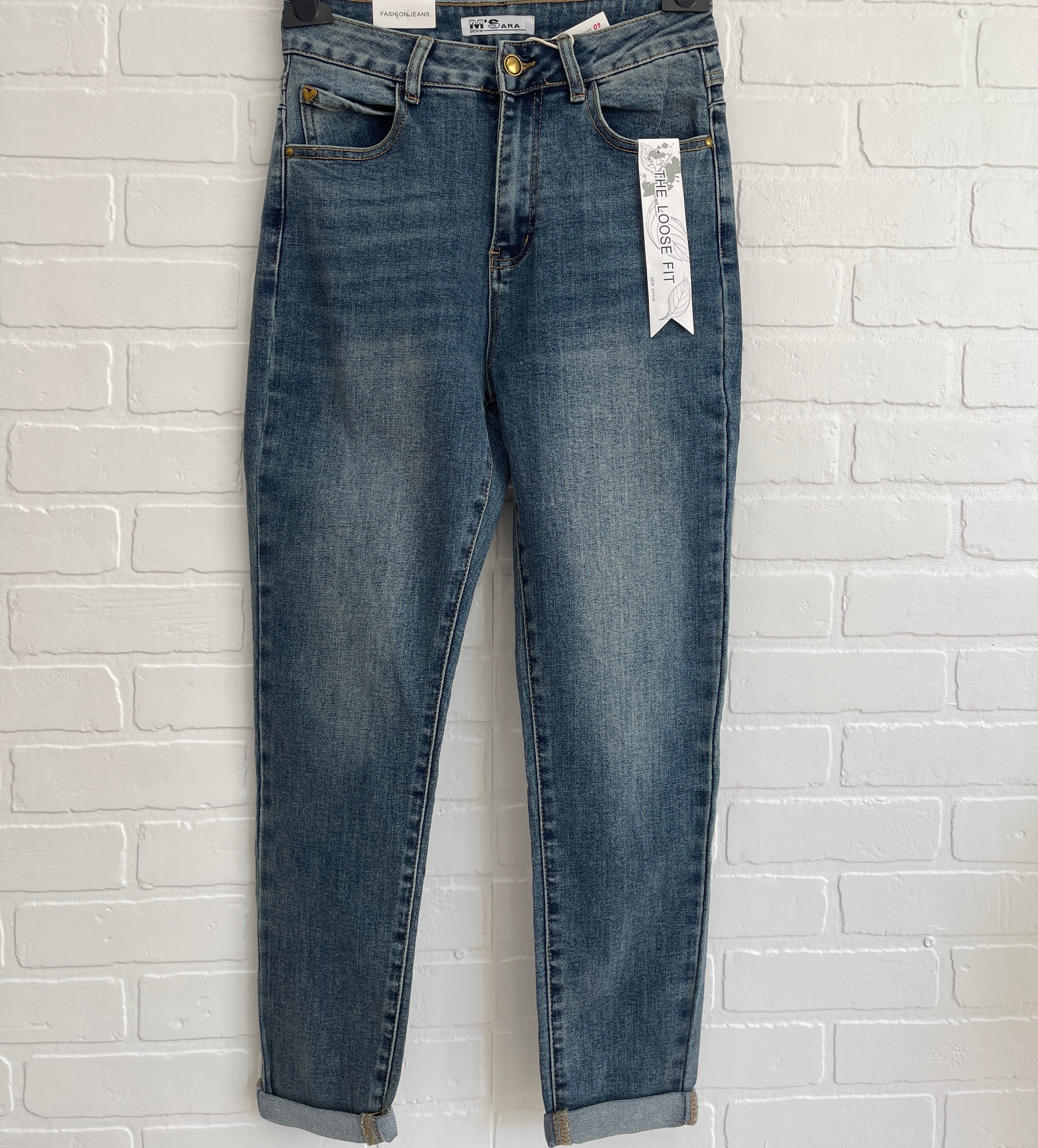 SENEE loose vintage like denim ブルー M loose vintage like