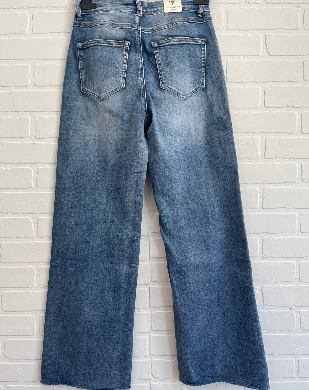 Itaimaska Mini Wide Raw Edge Jeans