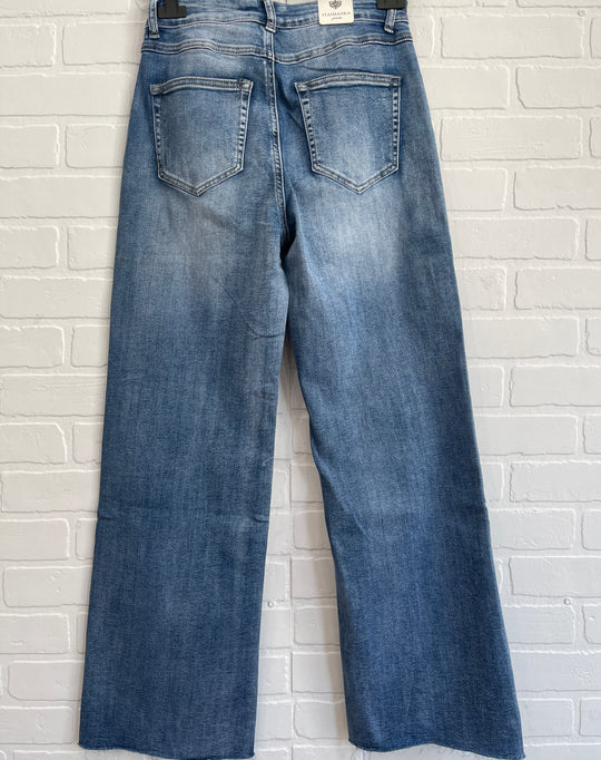 Itaimaska Mini Wide Raw Edge Jeans