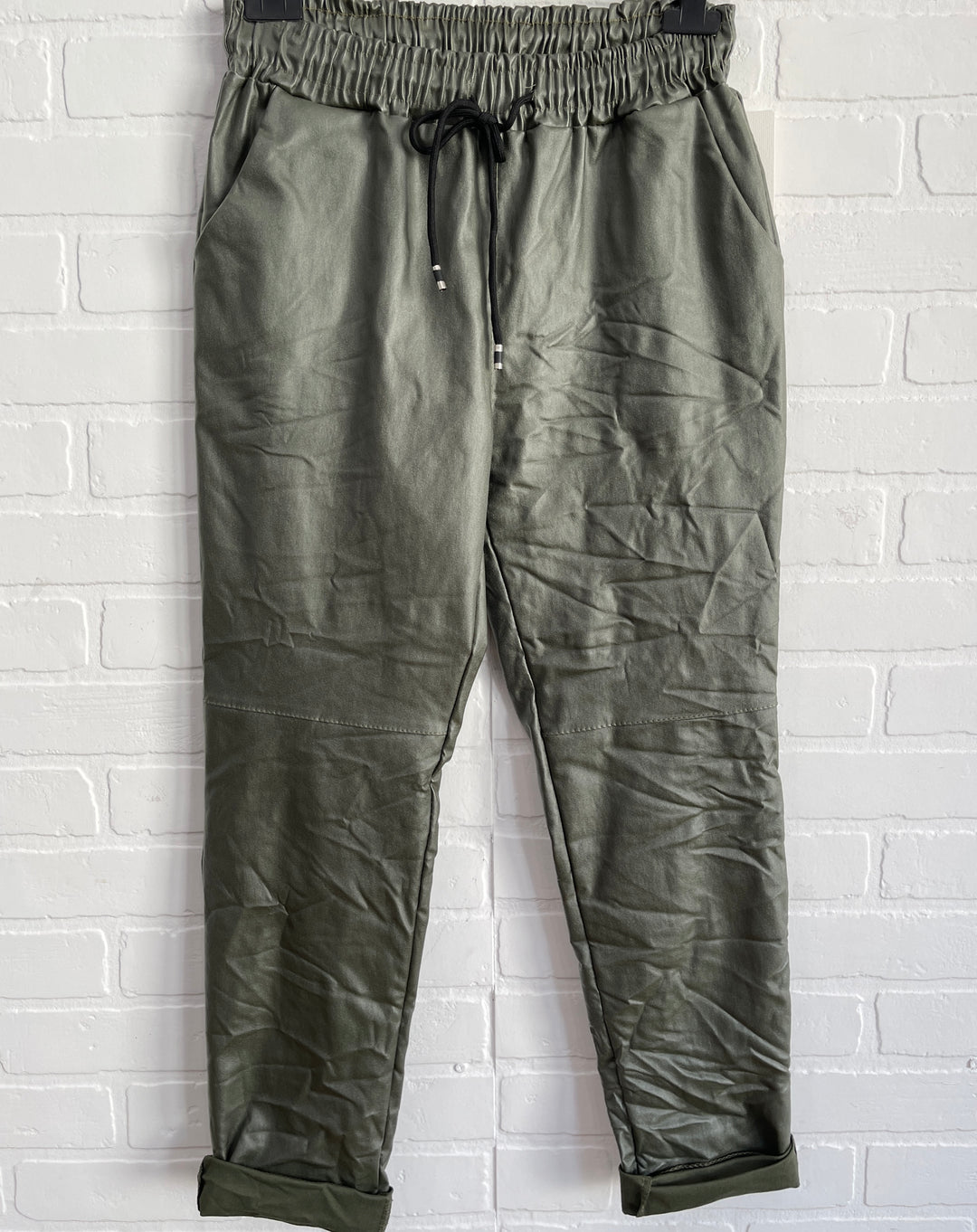 Simi faux leather joggers