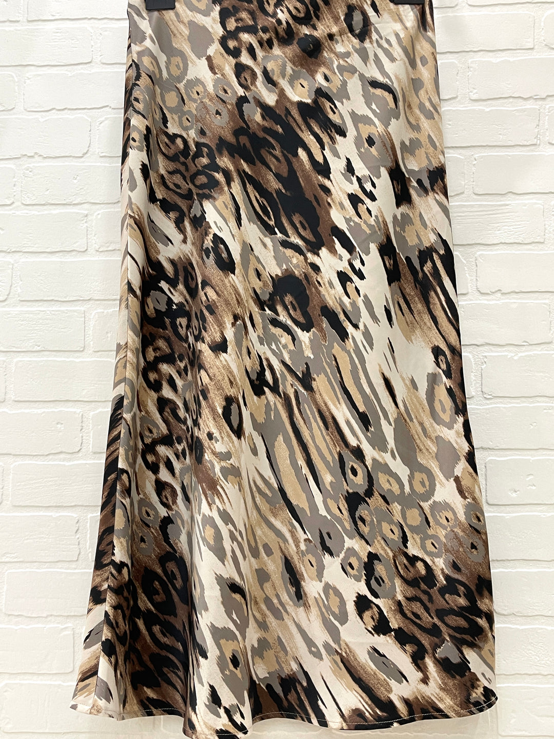 Animal print satin skirt