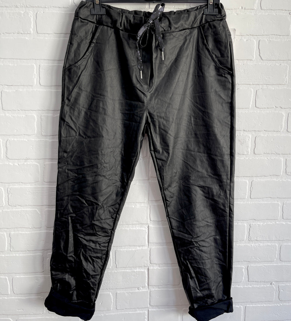 Simi faux leather joggers