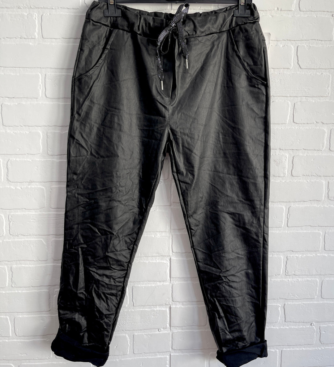 Simi faux leather joggers