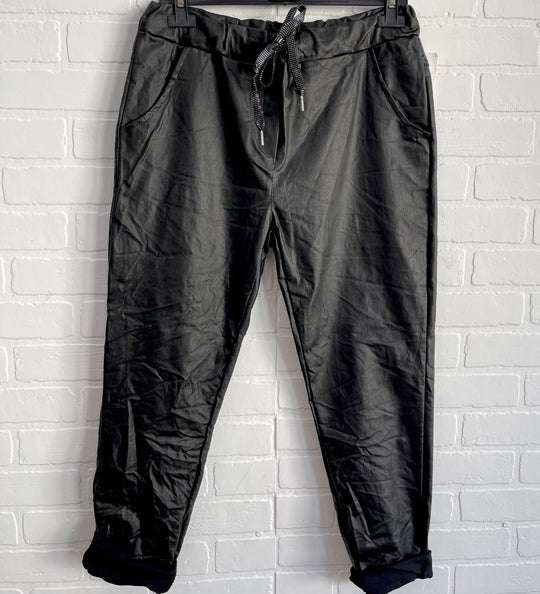 Simi faux leather joggers
