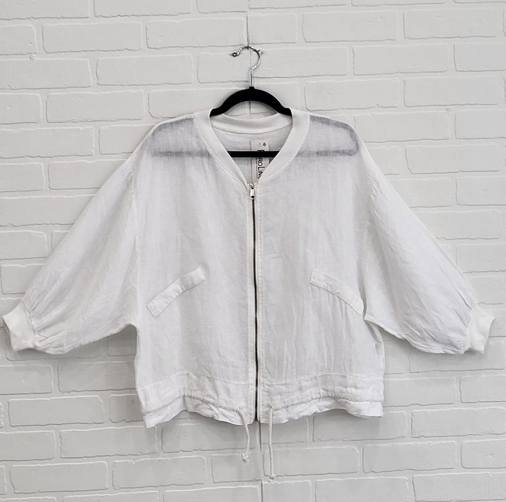 Linen Zip Up Jacket