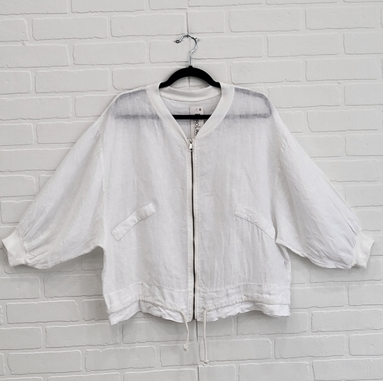 Linen Zip Up Jacket