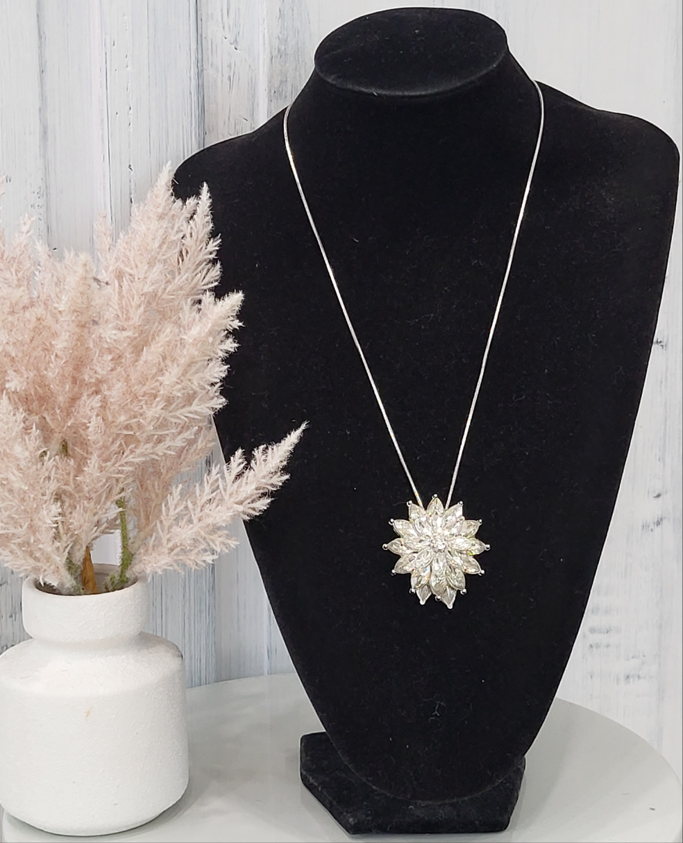 Crystal Necklace Snowflake Neck Chain