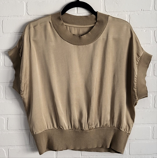 Satin Knit Trim Top