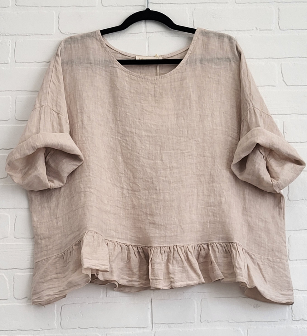 Ruffle Linen Top