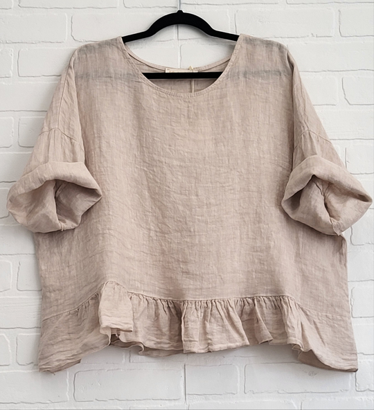 Ruffle Linen Top