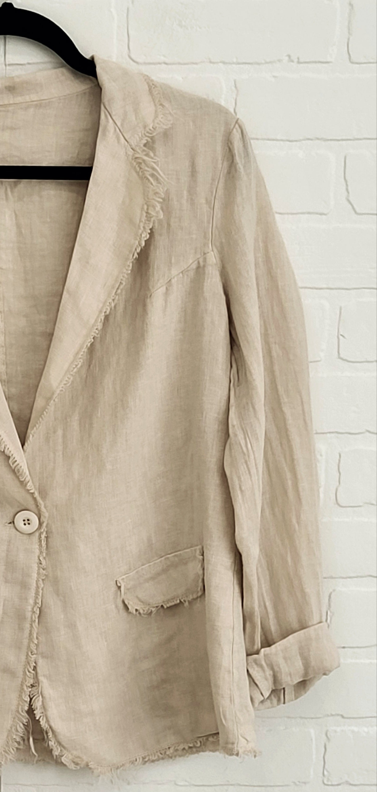Raw Edge Linen Suit