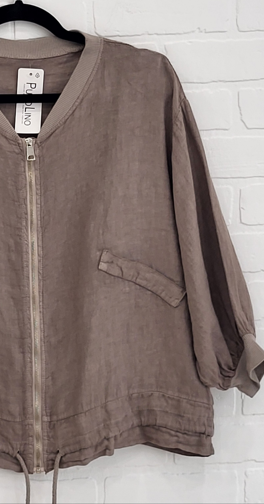 Linen Zip Up Jacket