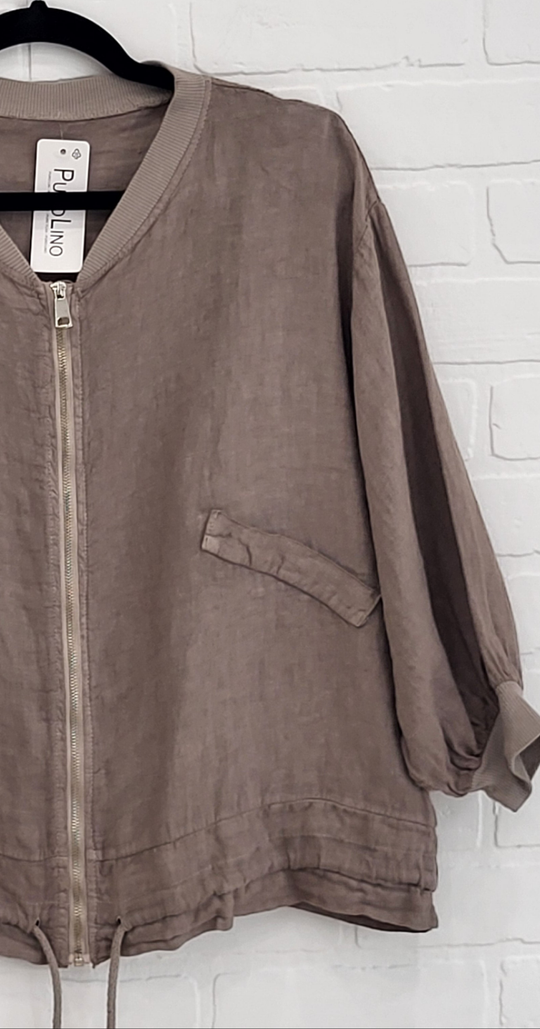 Linen Zip Up Jacket