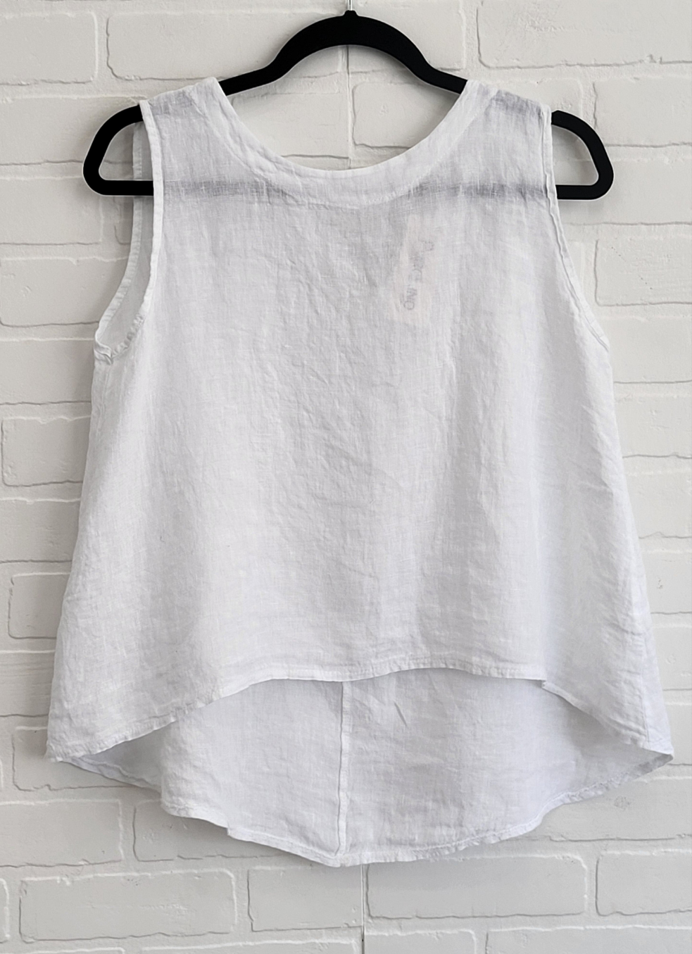 Linen Sleeveless Tank with Bow Back