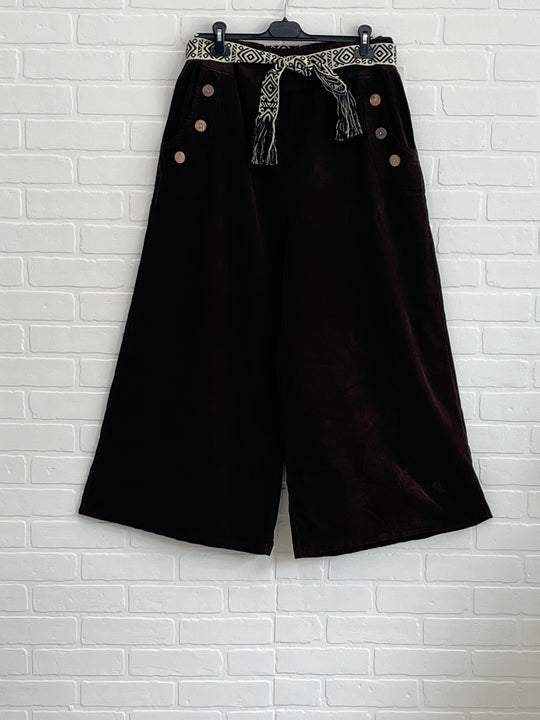 Wide leg corduroy pants