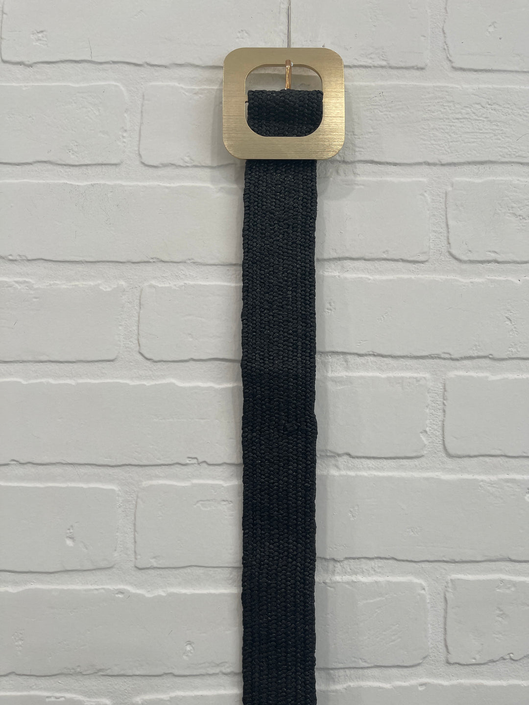 Square gold buckle belt