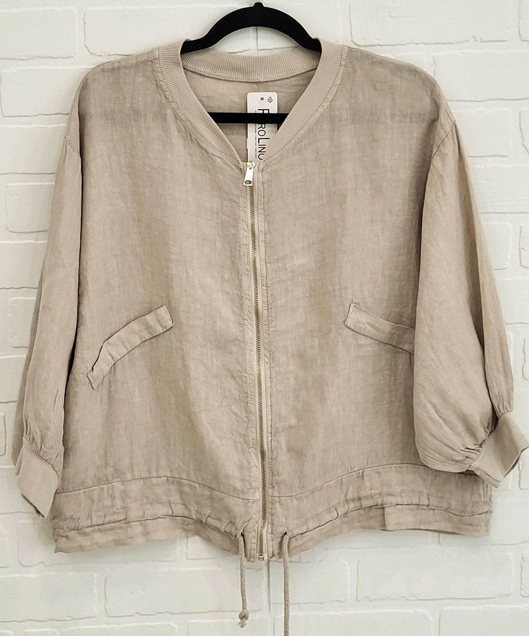 Linen Zip Up Jacket