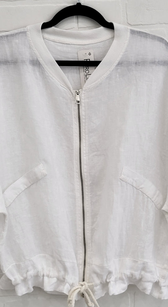 Linen Zip Up Jacket