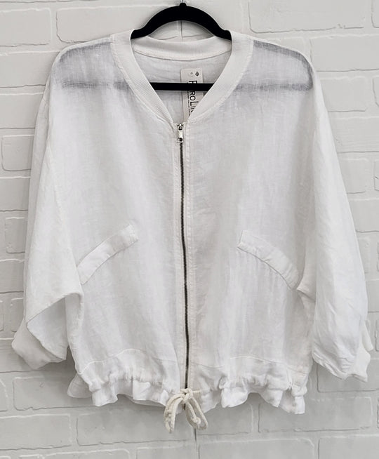 Linen Zip Up Jacket