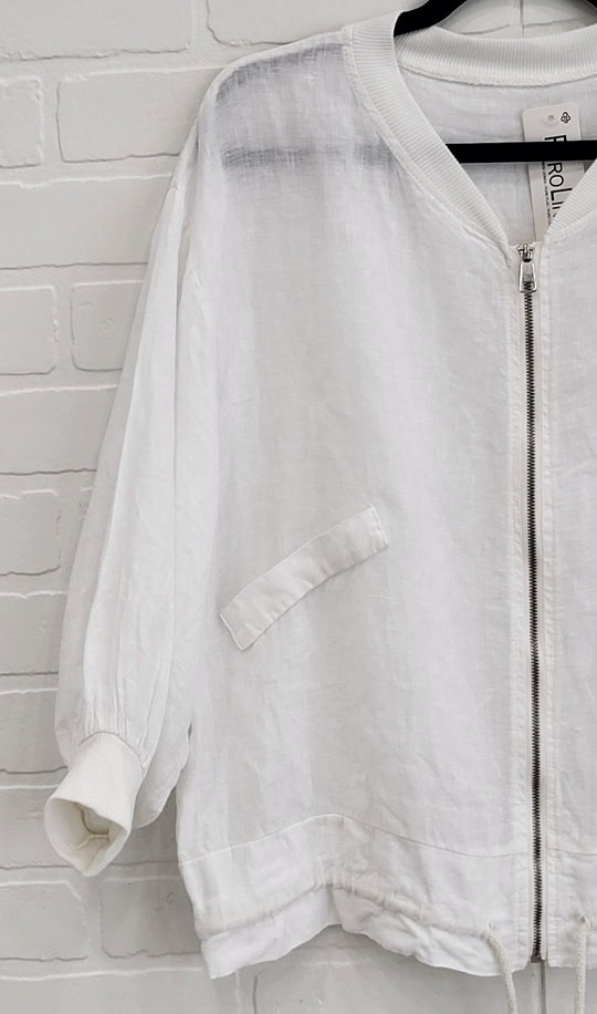 Linen Zip Up Jacket