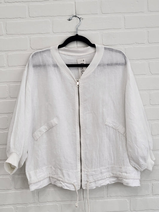 Linen Zip Up Jacket